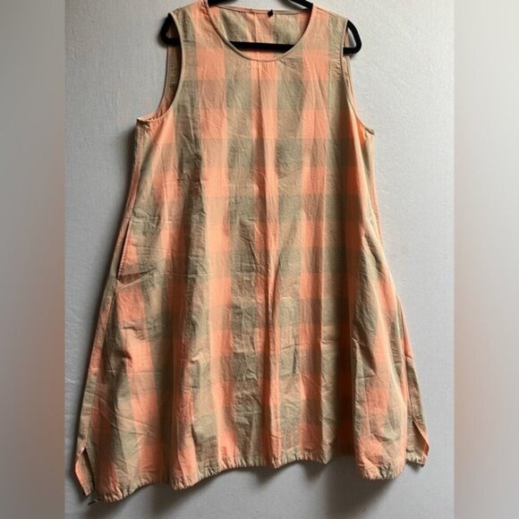 Oska Helmer Cotton Woven Check Dress Sz L/ XL - Picture 2 of 12